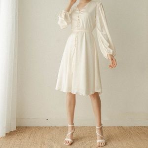 White Satin Dress (Etsy)